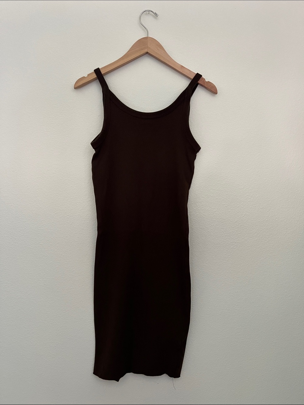 H&M Brown ribbed bodycon Tank Dress